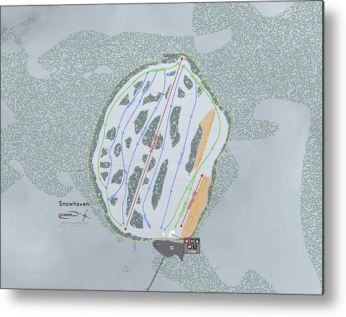 Snowhaven Ski Trail Map - Metal Print - Powderaddicts