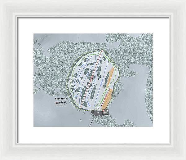 Snowhaven Ski Trail Map - Framed Print - Powderaddicts