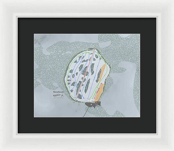 Snowhaven Ski Trail Map - Framed Print - Powderaddicts