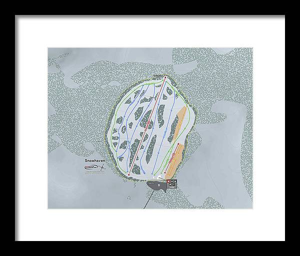 Snowhaven Ski Trail Map - Framed Print - Powderaddicts