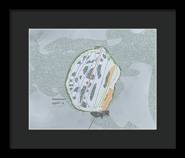 Snowhaven Ski Trail Map - Framed Print - Powderaddicts
