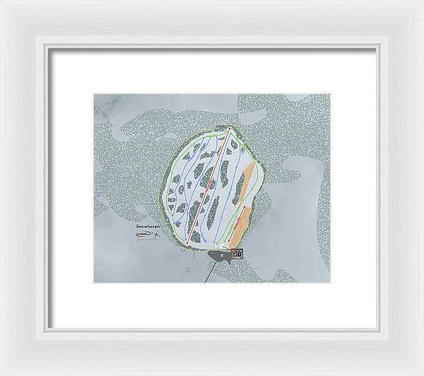 Snowhaven Ski Trail Map - Framed Print - Powderaddicts