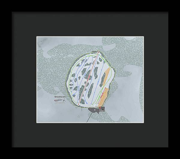 Snowhaven Ski Trail Map - Framed Print - Powderaddicts