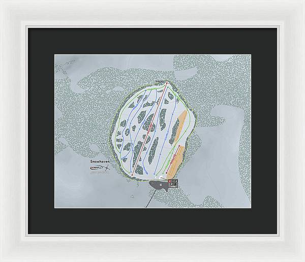 Snowhaven Ski Trail Map - Framed Print - Powderaddicts