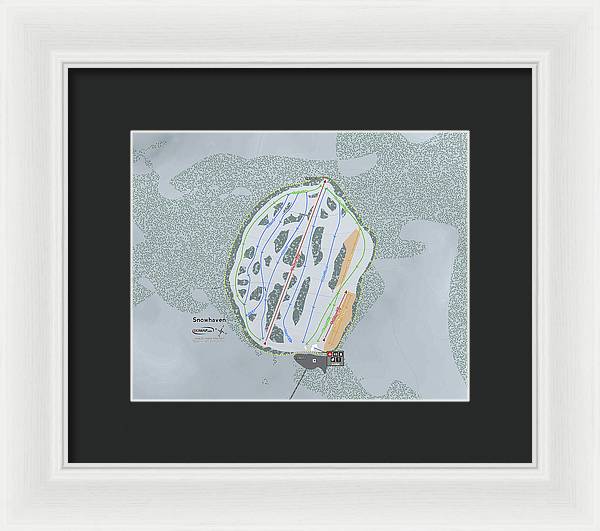 Snowhaven Ski Trail Map - Framed Print - Powderaddicts