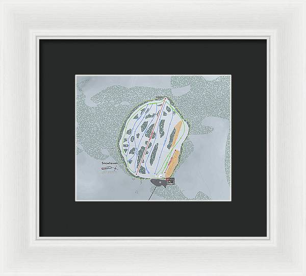 Snowhaven Ski Trail Map - Framed Print - Powderaddicts