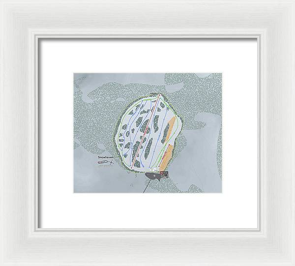 Snowhaven Ski Trail Map - Framed Print - Powderaddicts
