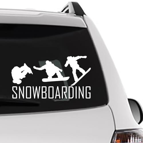 Snowboarding Jumps Car Sticker - Powderaddicts