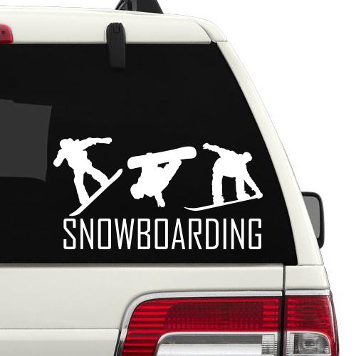 Snowboarding Jumps Car Sticker - Powderaddicts