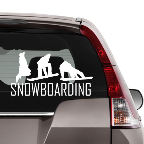 Snowboarding Jumps Car Sticker - Powderaddicts