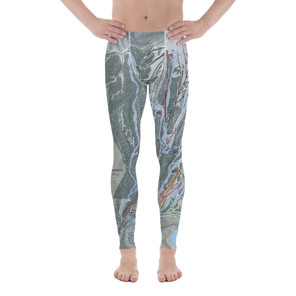 Snowmass, Colorado Ski Trail Map Men's Base Layer Bottom - Powderaddicts