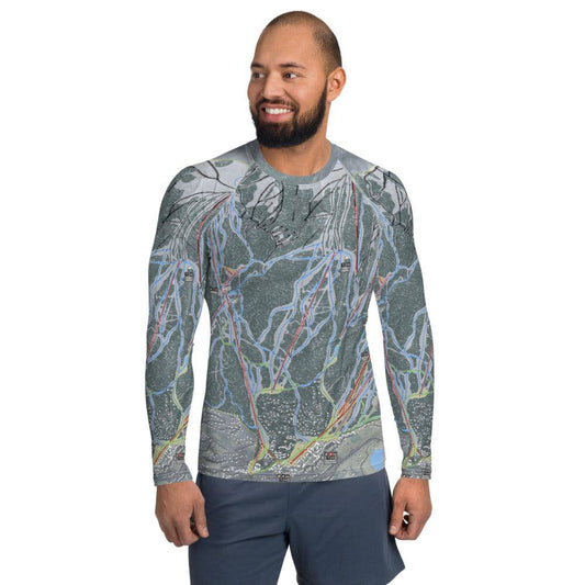 Snowmass, Colorado Ski Trail Map Men's Base Layer Top - Powderaddicts