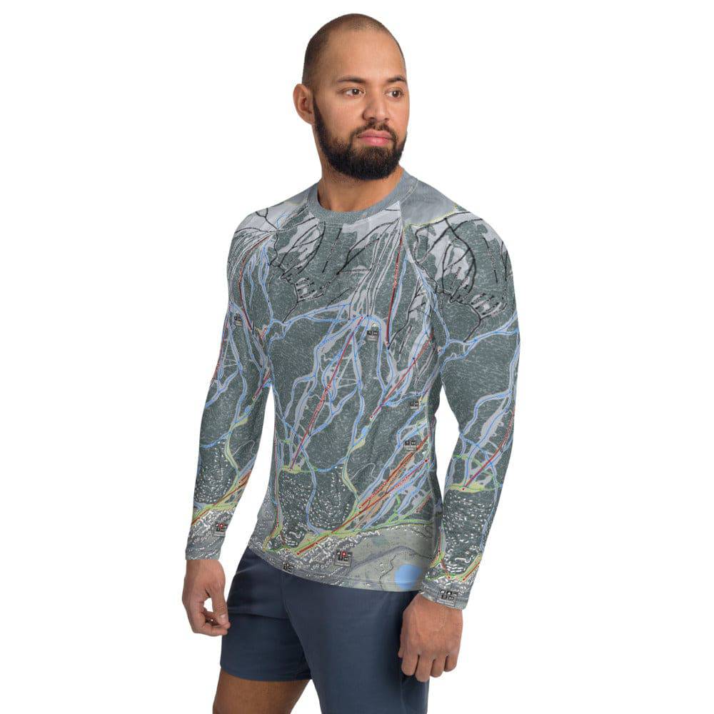 Snowmass, Colorado Ski Trail Map Men's Base Layer Top - Powderaddicts