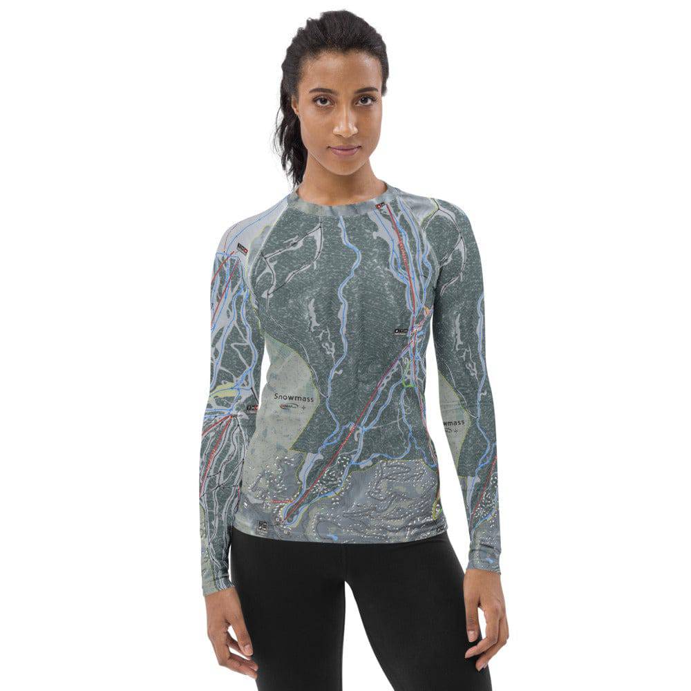 Snowmass, Colorado Ski Trail Map Women's Base Layers