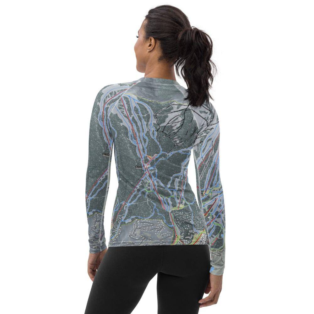 Snowmass, Colorado Ski Trail Map Women's Base Layer Top - Powderaddicts