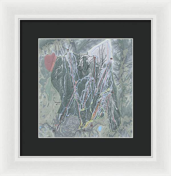 Snowmass Ski Trail Map - Framed Print - Powderaddicts