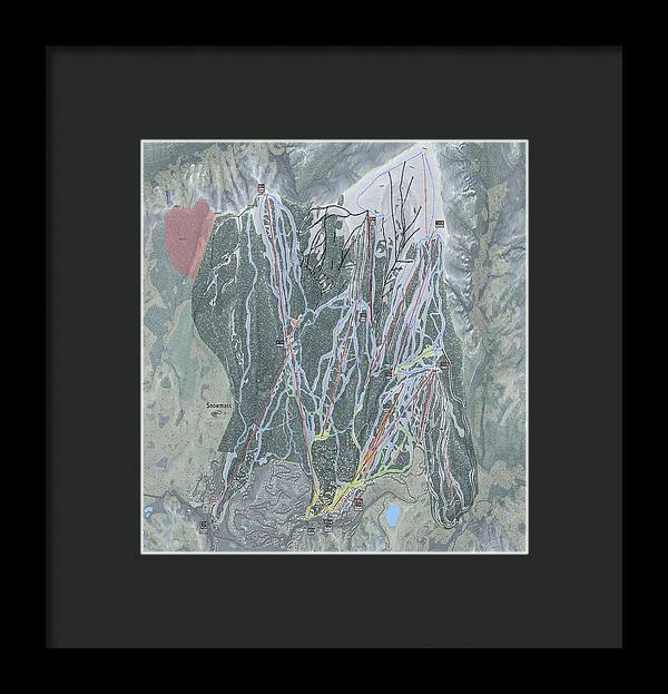 Snowmass Ski Trail Map - Framed Print - Powderaddicts