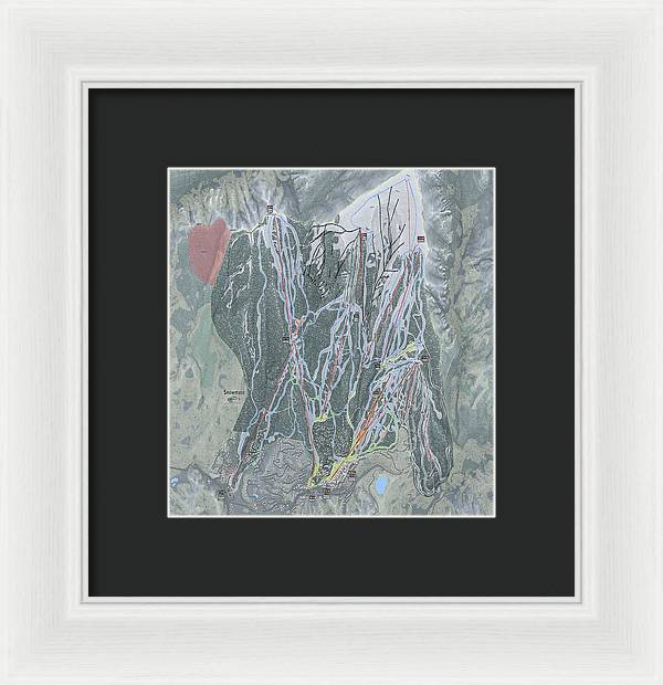 Snowmass Ski Trail Map - Framed Print - Powderaddicts