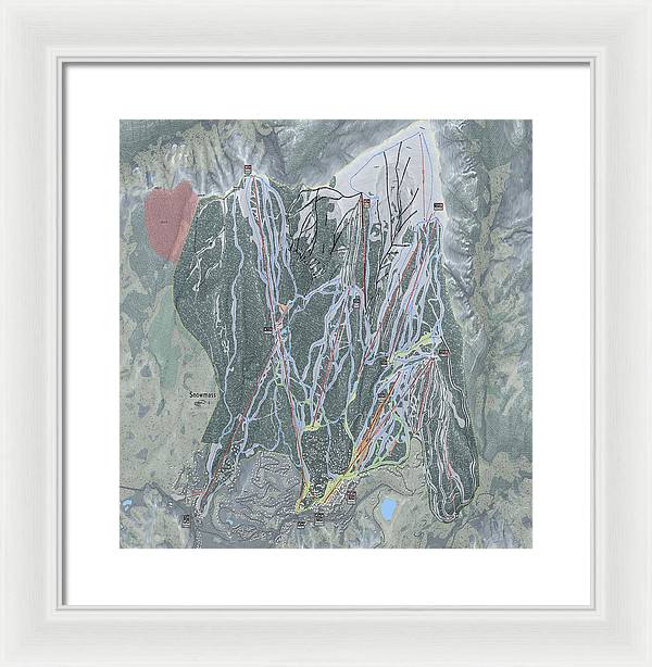 Snowmass Ski Trail Map - Framed Print - Powderaddicts