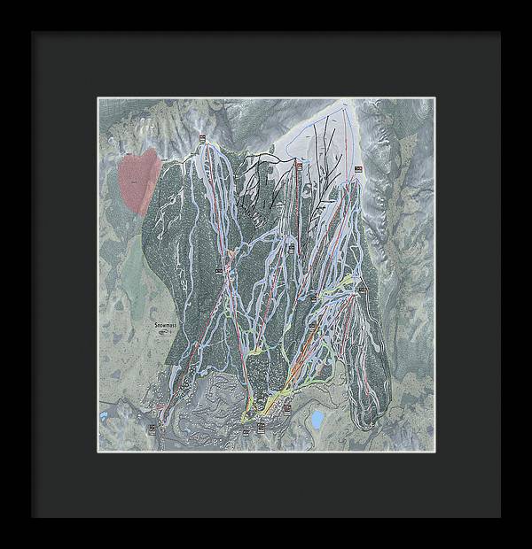 Snowmass Ski Trail Map - Framed Print - Powderaddicts