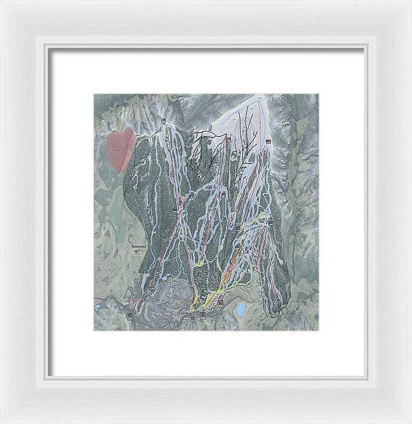 Snowmass Ski Trail Map - Framed Print - Powderaddicts