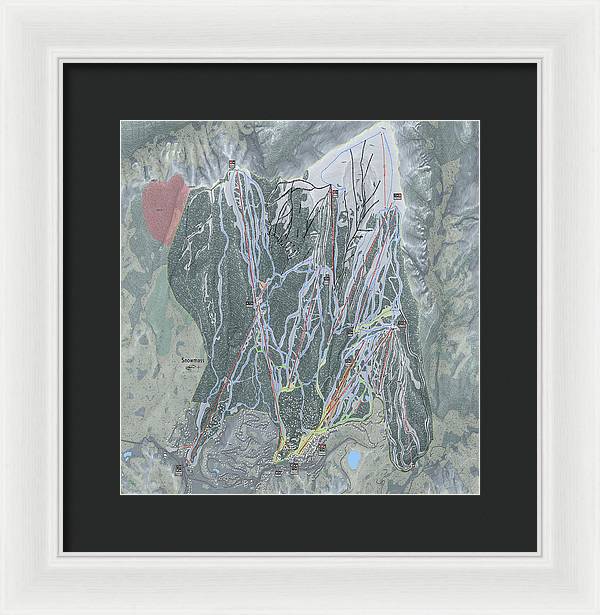Snowmass Ski Trail Map - Framed Print - Powderaddicts