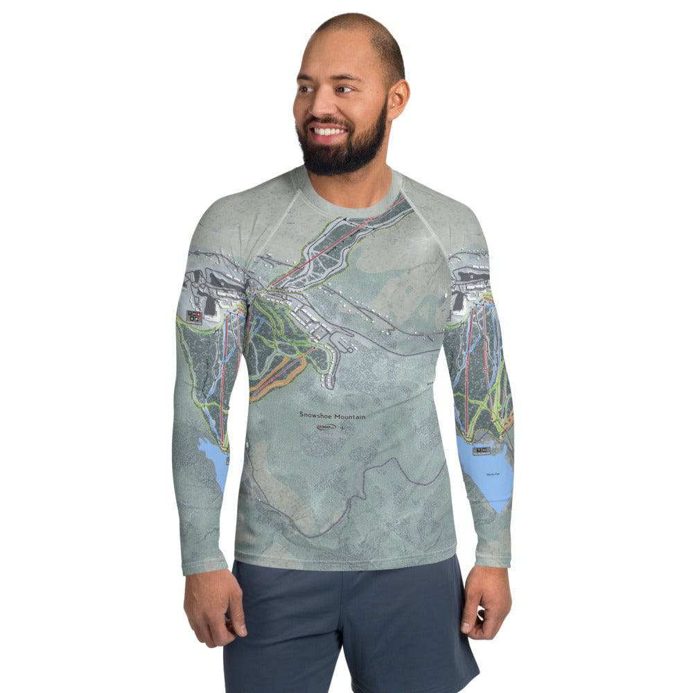 Snowshoe Mountain, West Virginia Ski Trail Map Men's Base Layer Top