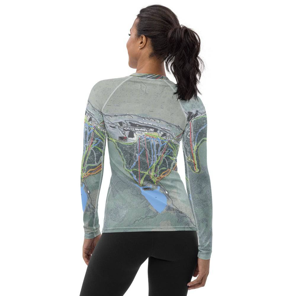Snowshoe Mountain, West Virginia Ski Trail Map Women's Base Layer Top - Powderaddicts