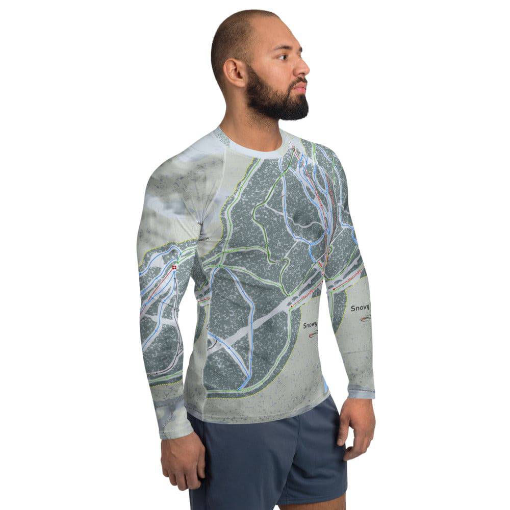 Snowy Range, Wyoming Ski Trail Map Men's Base Layer Top - Powderaddicts