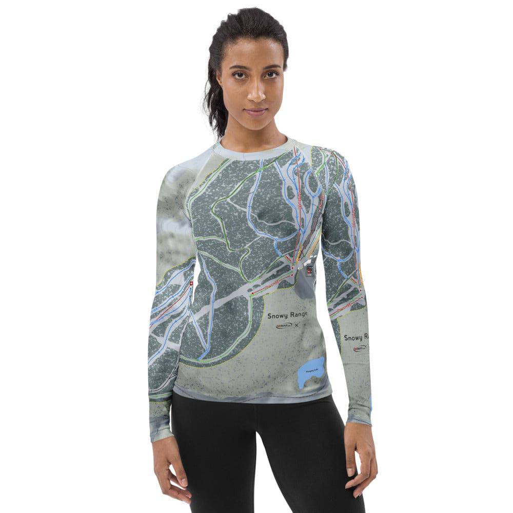 Snowy Range, Wyoming Ski Trail Map Women's Base Layer Top