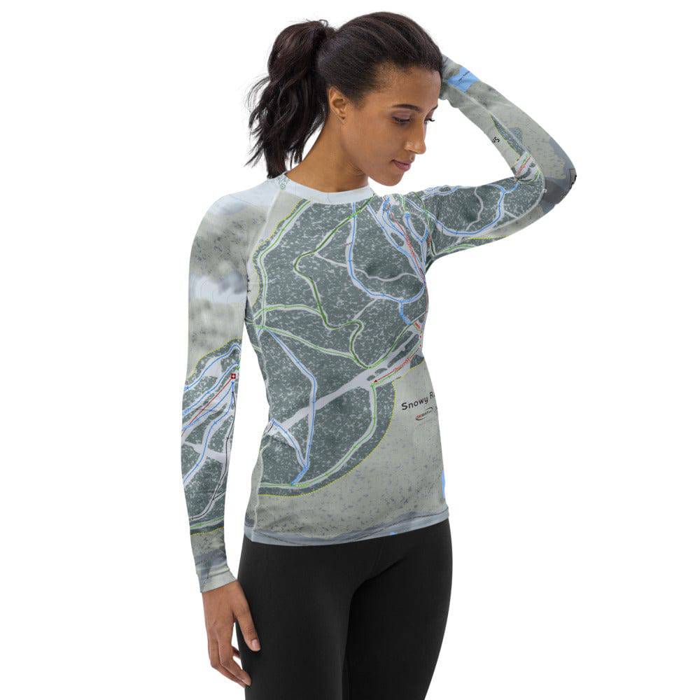 Snowy Range, Wyoming Ski Trail Map Women's Base Layer Top - Powderaddicts