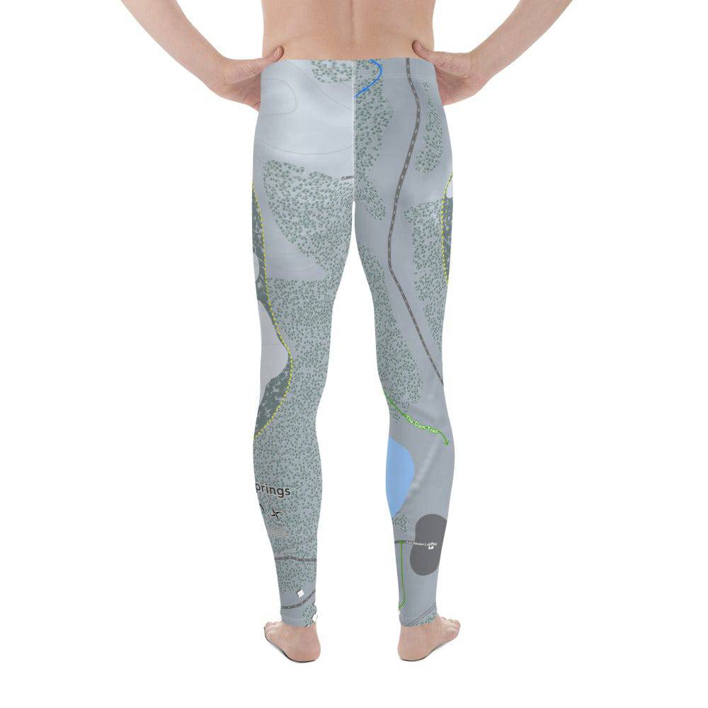 Soda Springs, California Ski Trail Map Men's Base Layer Bottom - Powderaddicts