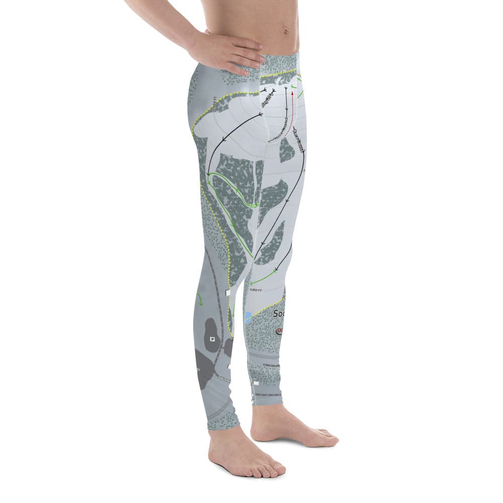 Soda Springs, California Ski Trail Map Men's Base Layer Bottom - Powderaddicts