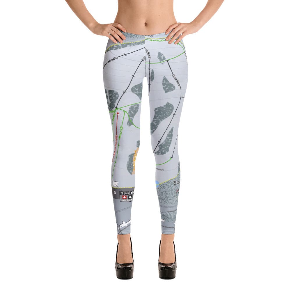 Soda Springs, California Ski Trail Map Women's Base Layer Bottom - Powderaddicts
