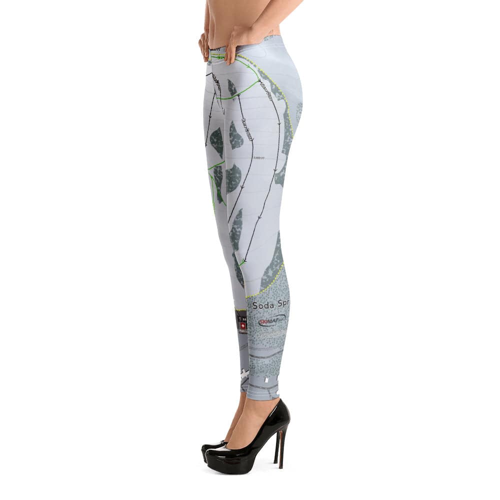 Soda Springs, California Ski Trail Map Women's Base Layer Bottom - Powderaddicts