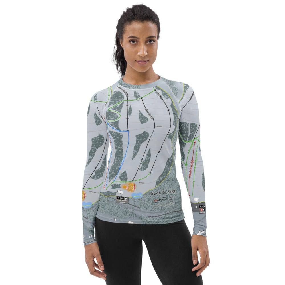 Soda Springs, California Ski Trail Map Women's Base Layers