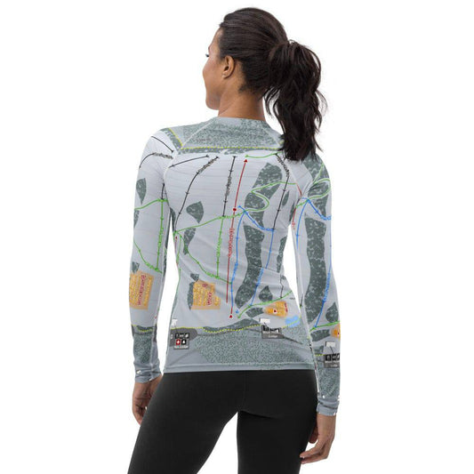 Soda Springs, California Ski Trail Map Women's Base Layer Top - Powderaddicts