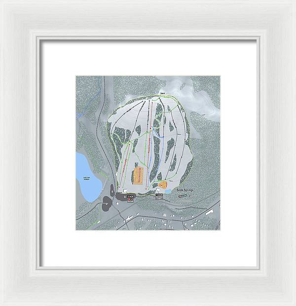Soda Springs Ski Trail Map - Framed Print - Powderaddicts