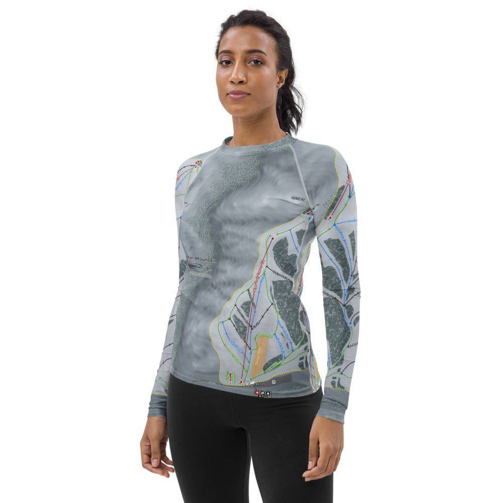 Soldier Mountain, Idaho Ski Trail Map Women's Base Layer Top - Powderaddicts