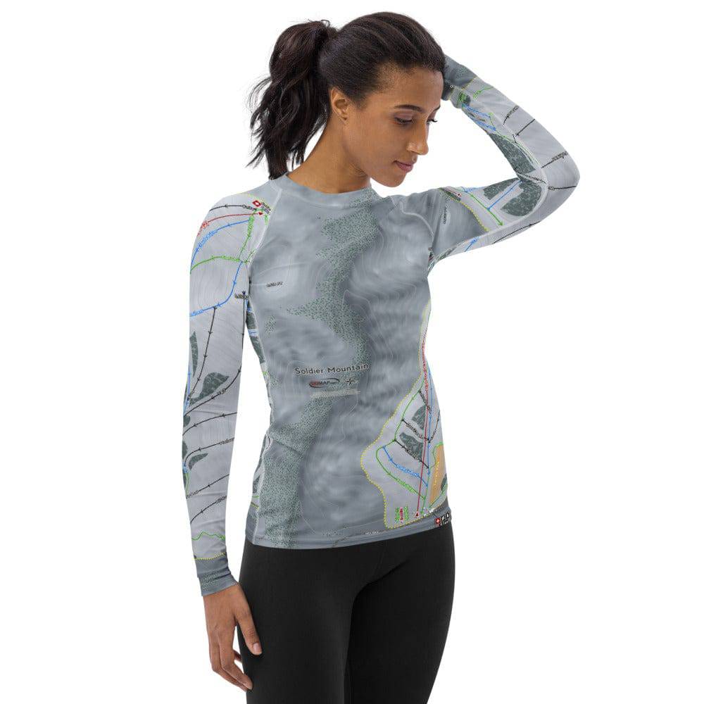 Soldier Mountain, Idaho Ski Trail Map Women's Base Layer Top - Powderaddicts