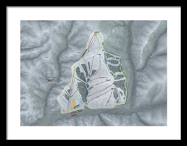 Soldier Mountain Ski Trail Map - Framed Print - Powderaddicts