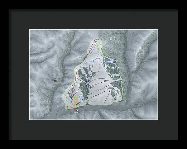 Soldier Mountain Ski Trail Map - Framed Print - Powderaddicts