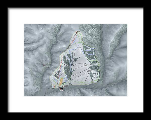 Soldier Mountain Ski Trail Map - Framed Print - Powderaddicts