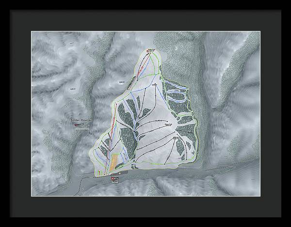 Soldier Mountain Ski Trail Map - Framed Print - Powderaddicts