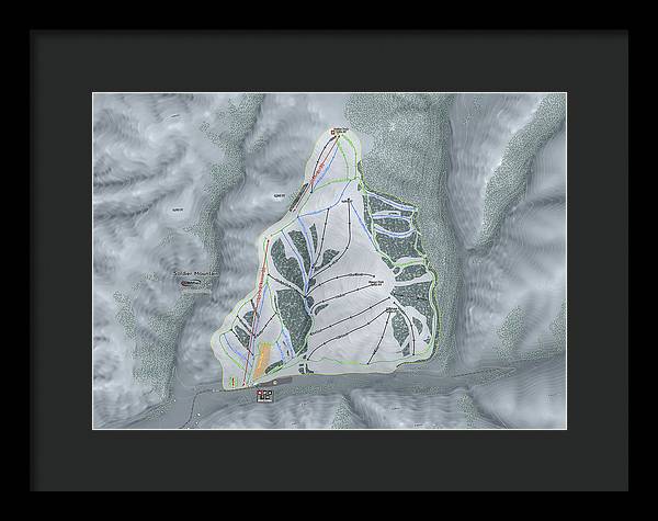 Soldier Mountain Ski Trail Map - Framed Print - Powderaddicts