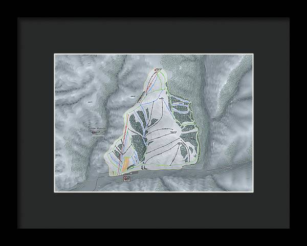 Soldier Mountain Ski Trail Map - Framed Print - Powderaddicts