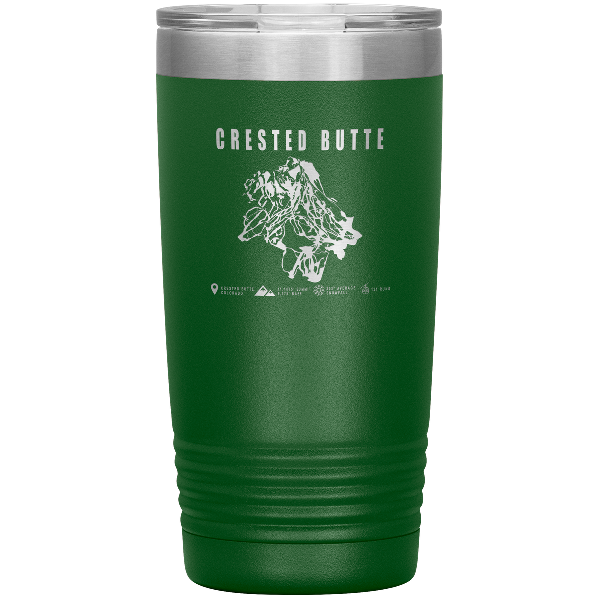 Crested Butte Colorado Ski Trail Map 20oz Tumbler - Powderaddicts