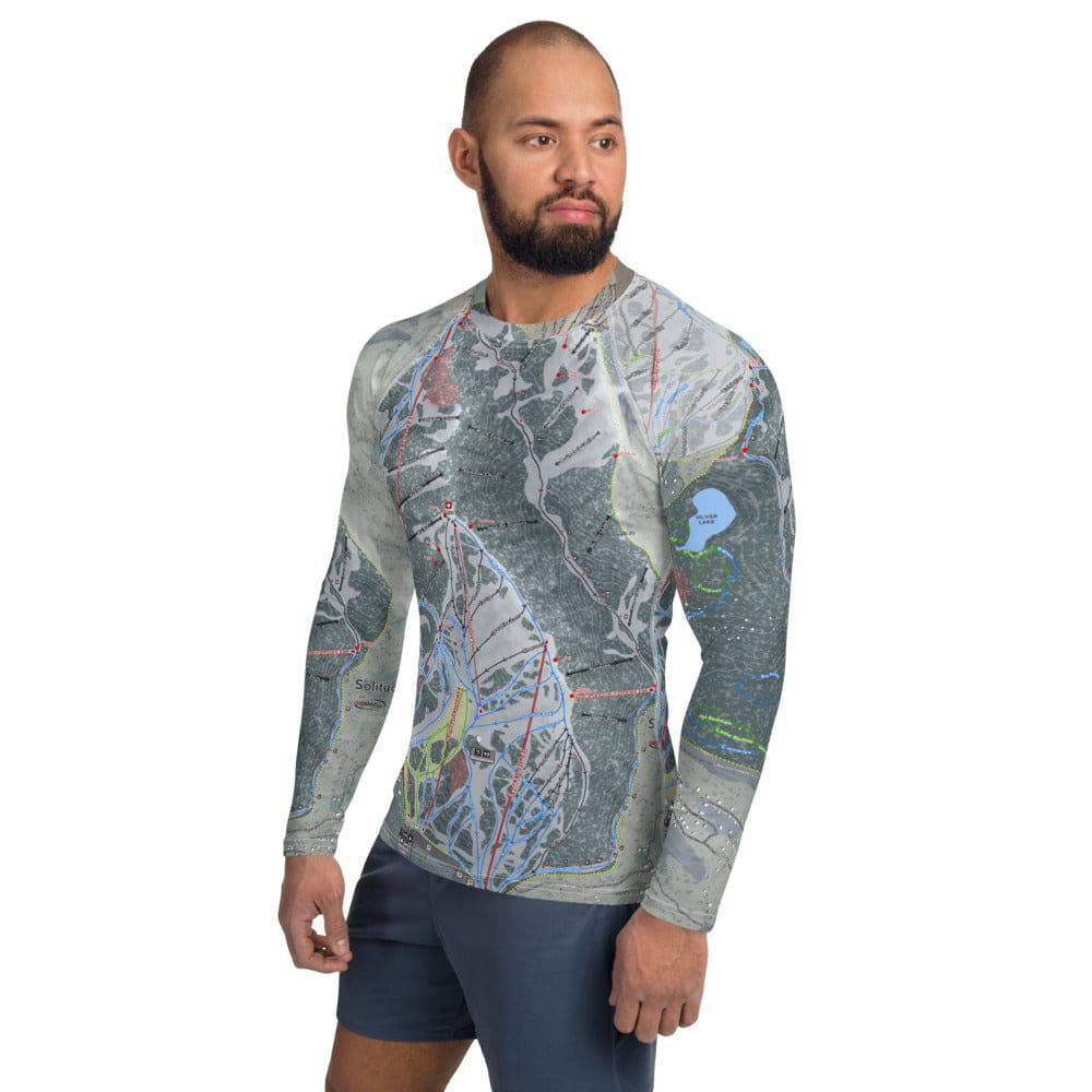 Solitude, Utah Ski Trail Map Men's Base Layer Top - Powderaddicts