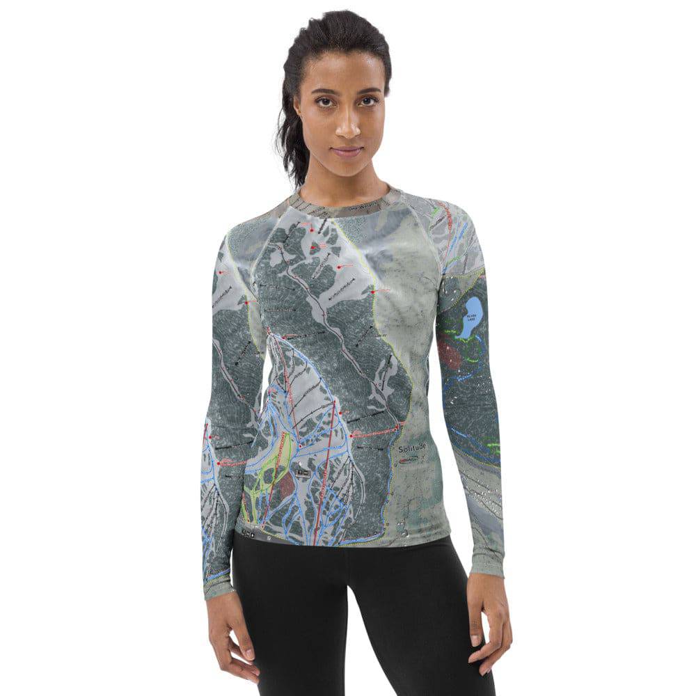 Solitude, Utah Ski Trail Map Women's Base Layer Top - Powderaddicts