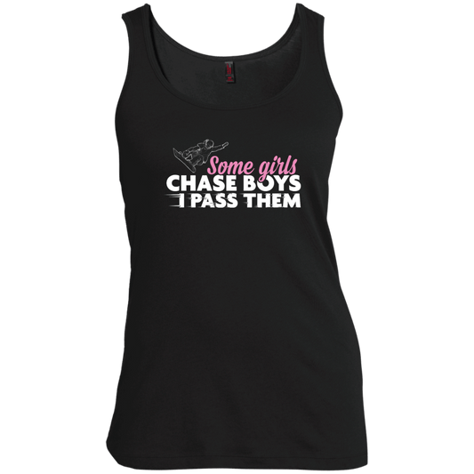 Some Girls Chase Boys I Pass Them - Snowboarding Tank Tops - Powderaddicts